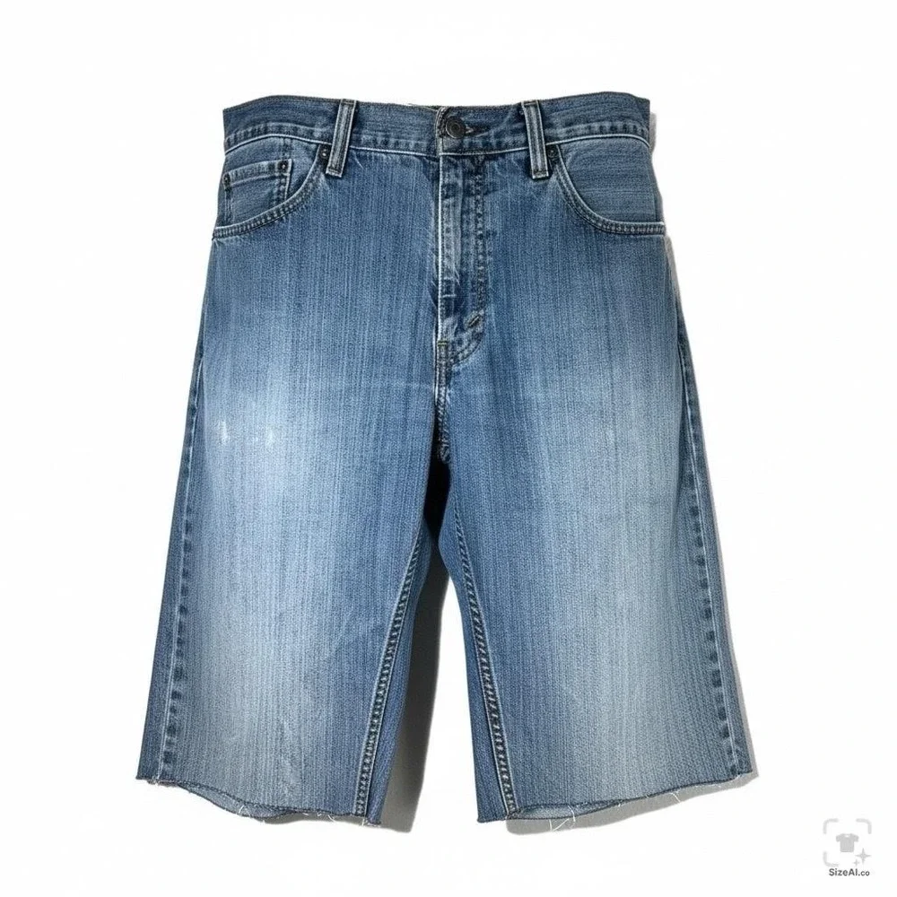 Levis 559 Shorts Mens 36 Blue Medium Wash Relaxed Fit 12 Inseam Denim Casual